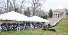 Description: <div class="source">Neal Cardin</div><div class="image-desc">Abraham Lincoln Elementary School students and visitors gather under the tents Monday for the centennial celebration of the Abraham Lincoln Birthplace.</div><div class="buy-pic"><a href="http://www.lcni5.com/cgi-bin/c2newbuyphoto.cgi?pub=053&amp;orig=1114memorial3.jpg" target="_new">Buy this photo</a></div>